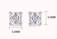 Simple Style Classic Style Solid Color Sterling Silver Inlay Moissanite Ear Studs main image 6