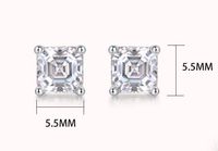 Style Simple Style Classique Couleur Unie Argent Sterling Incruster Moissanite Boucles D'oreilles main image 6