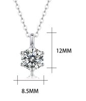 Simple Style Solid Color Sterling Silver Inlay Moissanite Pendant Necklace main image 5