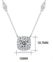 Simple Style Solid Color Sterling Silver Inlay Moissanite Pendant Necklace main image 4