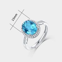 Simple Style Classic Style Oval Sterling Silver Inlay Topaz Rings main image 6