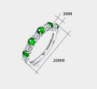 Einfacher Stil Klassischer Stil Runden Sterling Silber Inlay Jade Ringe main image 6