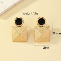 Wholesale Jewelry Basic Vintage Style Quadrilateral Solid Color Alloy Plating Ear Studs main image 6