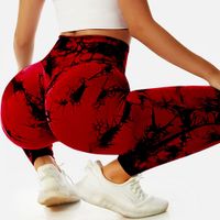 Sexy Sports Tie Dye Spandex Polyester Active Bottoms Skinny Pants main image 3