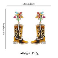 1 Pair Cowboy Style Simple Style Boots Plating Inlay Alloy Rhinestones Drop Earrings main image 2