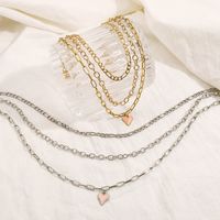 Casual Sweet Heart Shape Metal Women's Layered Necklaces main image 4