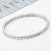 Wholesale Simple Style Round Stainless Steel Bangle sku image 1