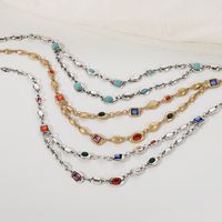 Ethnic Style Simple Style Color Block Alloy Glass Women's Layered Necklaces main image 5