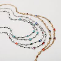 Ethnic Style Simple Style Color Block Alloy Glass Women's Layered Necklaces main image 4