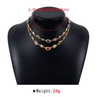 Ethnic Style Simple Style Color Block Alloy Glass Women's Layered Necklaces main image 2