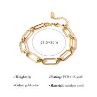 Simple Style Geometric Titanium Steel Plating 18k Gold Plated Bracelets main image 7