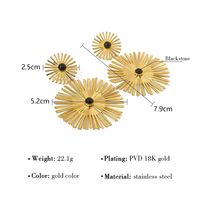1 Pair Vintage Style Exaggerated Flower Titanium Steel Plating Inlay Natural Stone Pearl 14k Gold Plated Drop Earrings main image 10