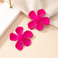 1 Pair Vintage Style Exaggerated Flower Stoving Varnish Plating Iron Ear Studs main image 6