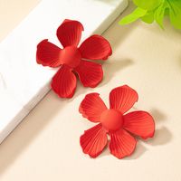 1 Pair Vintage Style Exaggerated Flower Stoving Varnish Plating Iron Ear Studs main image 5