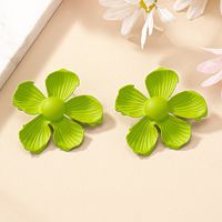 1 Pair Vintage Style Exaggerated Flower Stoving Varnish Plating Iron Ear Studs main image 7