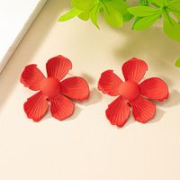 1 Pair Vintage Style Exaggerated Flower Stoving Varnish Plating Iron Ear Studs main image 9