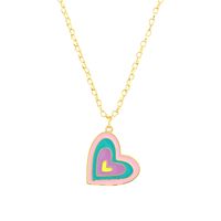 Romantic Simple Style Heart Shape Copper Enamel Plating 18k Gold Plated Pendant Necklace main image 8