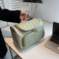 Elegant Solid Color Pu Leather Square Makeup Bags main image 2