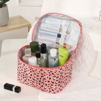 Sexy Leopard Pu Leather Cylindrical Square Makeup Bags main image 4