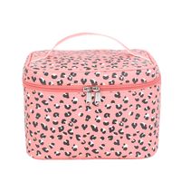 Sexy Leopard Pu Leather Cylindrical Square Makeup Bags main image 3