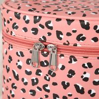 Sexy Leopard Pu Leather Cylindrical Square Makeup Bags main image 2
