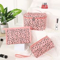 Sexy Leopard Pu Leather Cylindrical Square Makeup Bags sku image 10