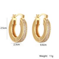 1 Pair Simple Style Geometric Solid Color Plating Inlay Copper Zircon 18k Gold Plated Hoop Earrings main image 2