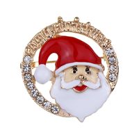 Cute Christmas Hat Santa Claus Elk Alloy Plating Men's Brooches sku image 23