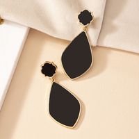1 Pair Ig Style Retro Geometric Water Droplets Enamel Plating Alloy Gold Plated Drop Earrings main image 1
