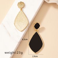 1 Pair Ig Style Retro Geometric Water Droplets Enamel Plating Alloy Gold Plated Drop Earrings sku image 1