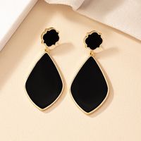 1 Pair Ig Style Retro Geometric Water Droplets Enamel Plating Alloy Gold Plated Drop Earrings main image 4