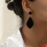 1 Pair Ig Style Retro Geometric Water Droplets Enamel Plating Alloy Gold Plated Drop Earrings main image 3