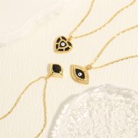Vintage Style Devil's Eye Copper Enamel Plating 18k Gold Plated Pendant Necklace main image 3