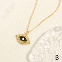 Vintage Style Devil's Eye Copper Enamel Plating 18k Gold Plated Pendant Necklace main image 6