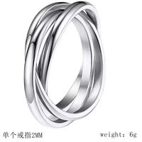 Casual Simple Style Solid Color Titanium Steel Polishing Plating Rings main image 3
