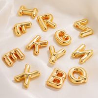 304 Stainless Steel Copper Gold Plated IG Style Simple Style Polishing Plating Letter Charms main image 1