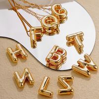 304 Stainless Steel Copper Gold Plated IG Style Simple Style Polishing Plating Letter Charms main image 6
