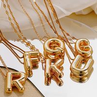 304 Stainless Steel Copper Gold Plated IG Style Simple Style Polishing Plating Letter Charms main image 5