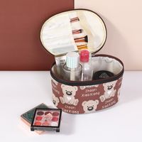 Cute Little Bear Pu Leather Square Oval Makeup Bags main image 1