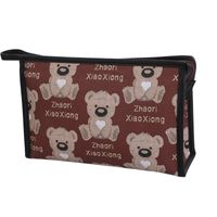 Cute Little Bear Pu Leather Square Oval Makeup Bags main image 2