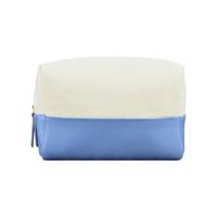 Elegant Color Block Pu Leather Canvas Square Makeup Bags sku image 3