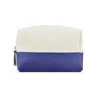Elegant Color Block Pu Leather Canvas Square Makeup Bags sku image 4