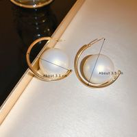 1 Pair Luxurious Simple Style Round Plating Inlay Alloy Artificial Pearls 18k Gold Plated Ear Studs sku image 1