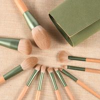 Simple Style Artificial Fiber Wood Aluminum Wooden Handle Makeup Brushes Makeup Tool Sets main image 4