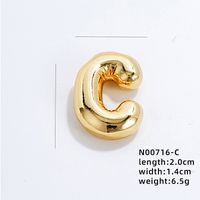 304 Stainless Steel Copper Gold Plated IG Style Simple Style Polishing Plating Letter Charms sku image 4