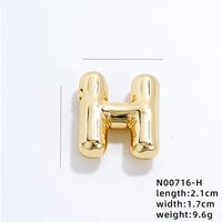304 Stainless Steel Copper Gold Plated IG Style Simple Style Polishing Plating Letter Charms sku image 21