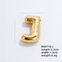 304 Stainless Steel Copper Gold Plated IG Style Simple Style Polishing Plating Letter Charms sku image 11