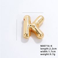 304 Stainless Steel Copper Gold Plated IG Style Simple Style Polishing Plating Letter Charms sku image 10