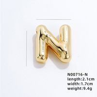 304 Stainless Steel Copper Gold Plated IG Style Simple Style Polishing Plating Letter Charms sku image 9
