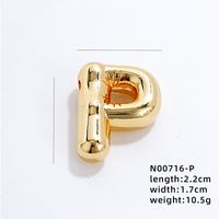 304 Stainless Steel Copper Gold Plated IG Style Simple Style Polishing Plating Letter Charms sku image 19